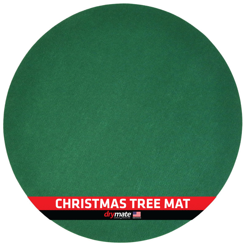 Tapis de protection pour pied d'arbre de Noël - absorbant / imperméable / lavable à la machine, L 28 po x P 28 po, Vert
