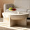 Cream-Colored Sculptural Magnesium Oxide Coffee Table - Unique Base, Suitable For The Living Room.