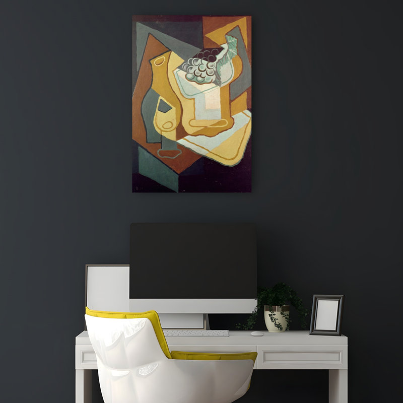 Bottle, And Fruit Dish, 1921 Abstract Contemporary Wall Art Print by Juan Gris - Wrapped Canvas Print, 45.72cm H x 30.48cm W