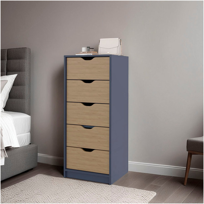 Commode à 5 tiroirs pour chambre de bébé et chambre à coucher Olijato, Multi-couleur