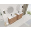Meuble-lavabo autoportant écologique avec lavabo en céramique et rangement à fermeture en douceur