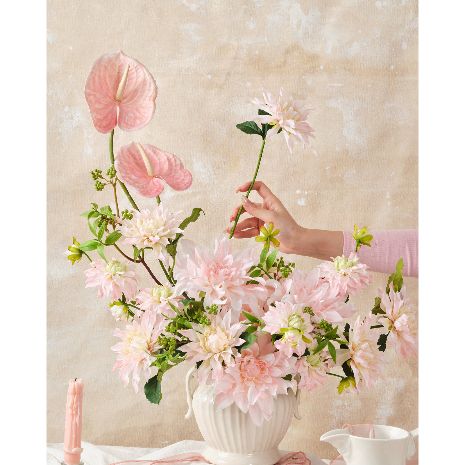 Dahlia Floral Stems, Pink
