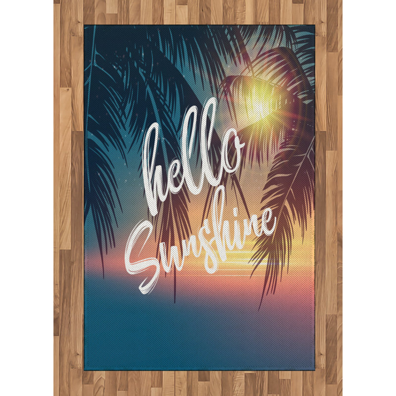 Hello Sunshine High Density Long Fiber Poly Threads Decorative Area Rug Carpet, Rectangle 4' x 5'8"