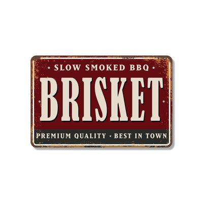 Brisket 10 Inch x 14 Inch Plastic Sign