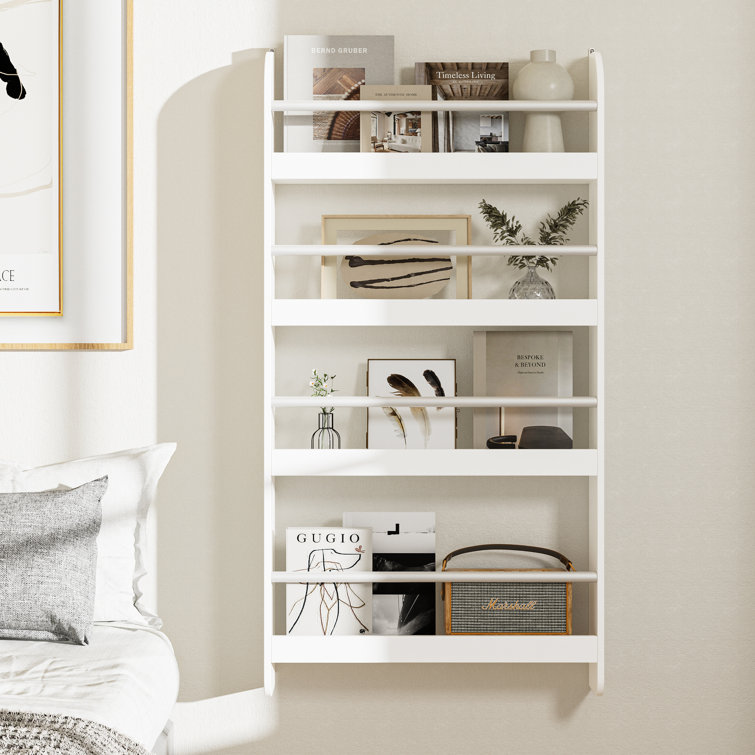 Emma + Oliver Kid's Bookshelf or Toy Storage Shelf for Bedroom or Playroom  - Natural Wood Finish - Safe, Kid-Friendly Curved Edges
