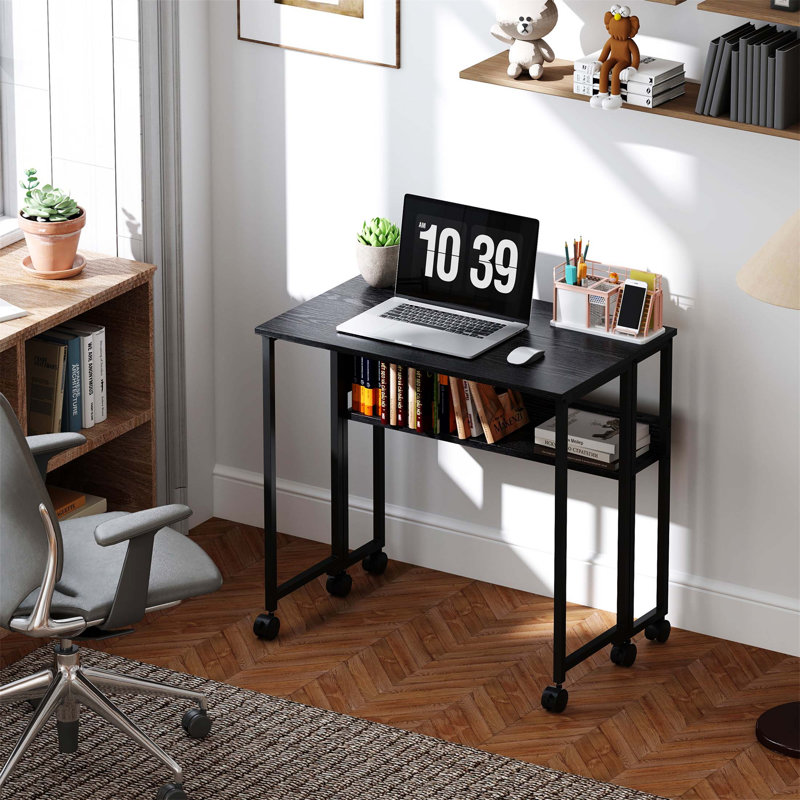Bureau d'ordinateur portable pliable avec sac de rangement et tablette pour les petits espaces et le bureau personnel
