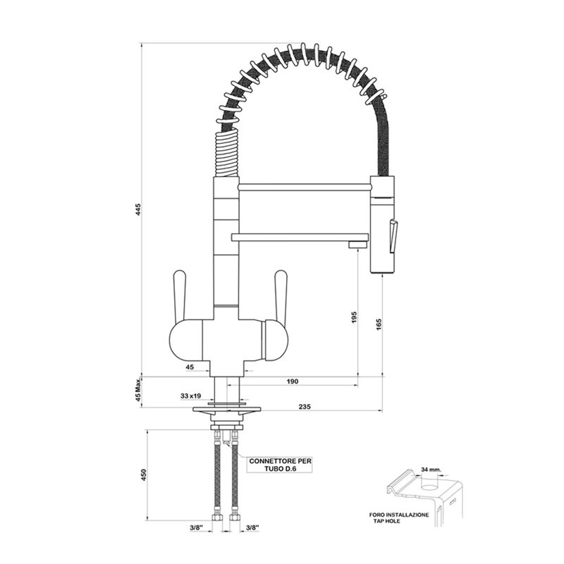 Mercer41 Leiker Pull Down Kitchen Faucet