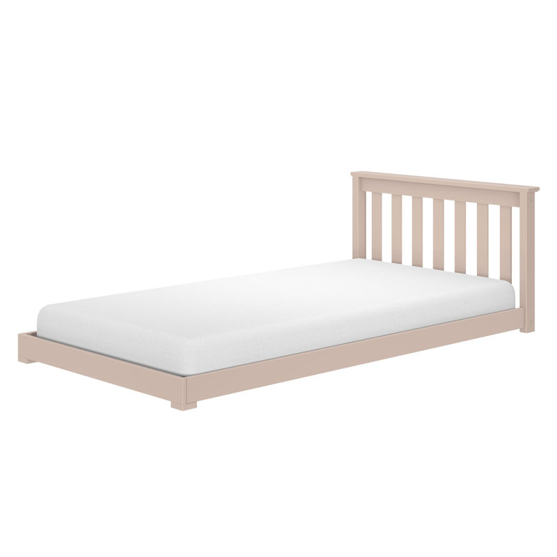 Classic Twin Floor Bed, White, Blossom