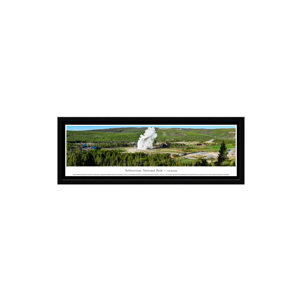 Yellowstone National Park, Old Faithful Panoramic Print Loon Peak Format: Framed, Size: 15.5 H x 42 W