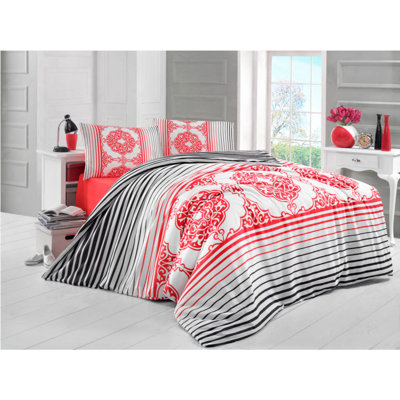 Cotton Blend Floral Duvet Cover Set