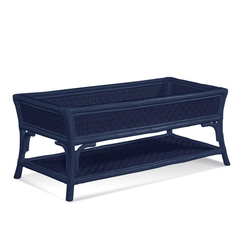 Boca Glass Top Coffee Table, Navy