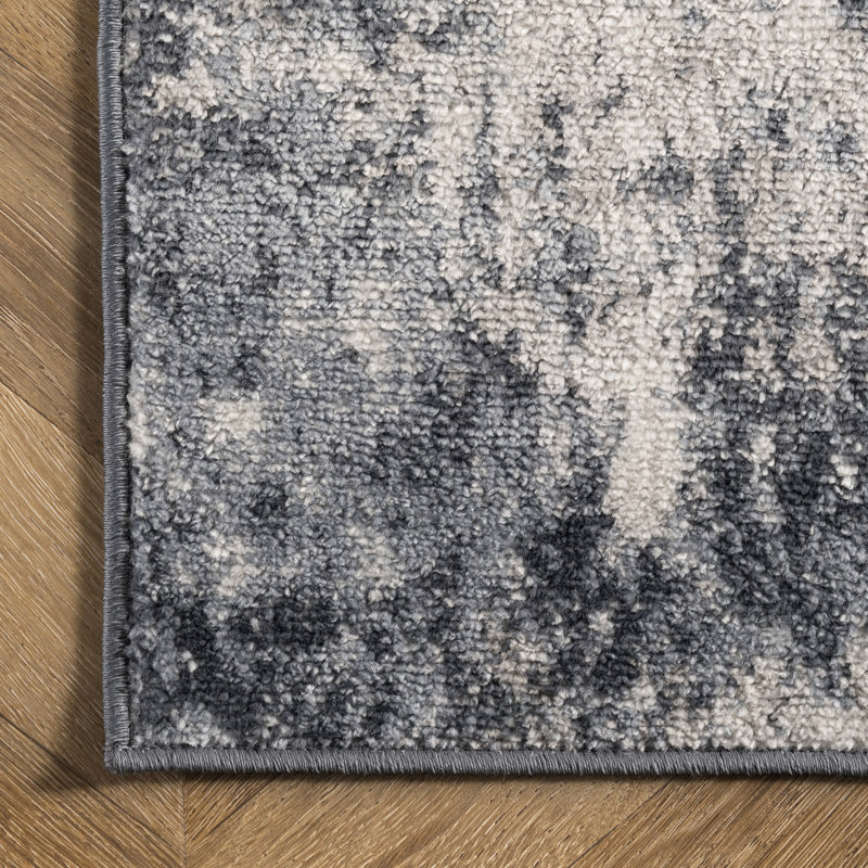 Abstract Gray Area Rug, Rectangle 8'10" x 12'