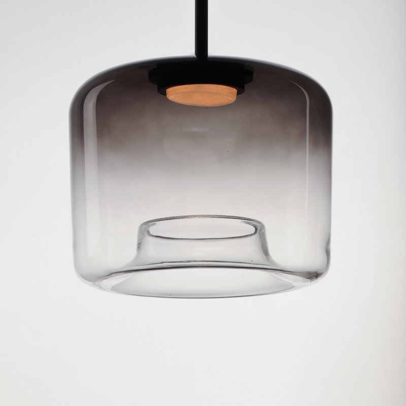 Daysy 1 - Light Matte Black LED Cylinder Pendant, 10" H x 12" W x 12" D