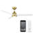 54" Mocha 3 - Blade Outdoor/Indoor Smart Propeller Ceiling Fan with Remote Control Included, Works With Google Assistant, Amazon Alexa, Samsung Smart Things-48461472-83654865