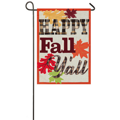 Drapeau de jardin en polyester 18 po x 13 po Dehn Happy Fall Y'all