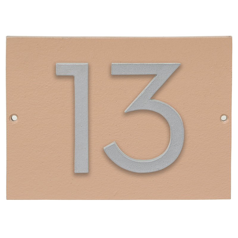 Plaque d’adresse murale sur 1 ligne flottante, Taupe, Argent, Oui