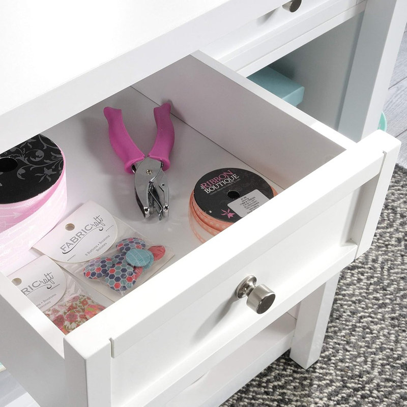 Craft Table / Pantry Cabinet, White Finish