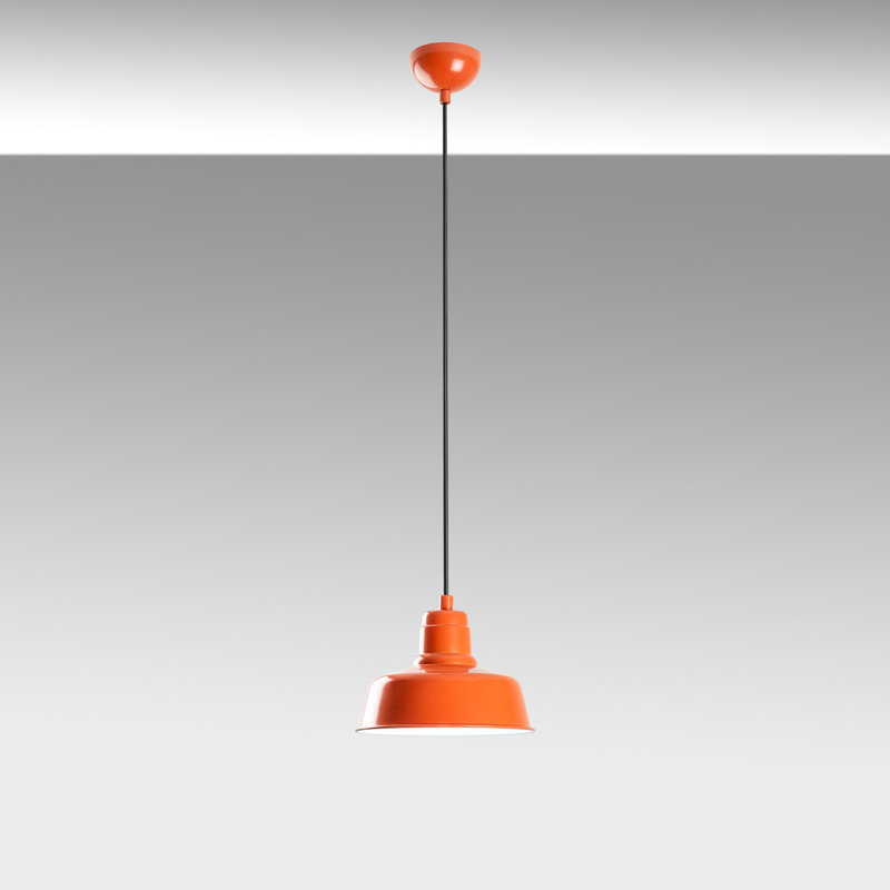 Modern Adjustable Chandelier, Metal Body, Orange Finish | Ø7.5 x 5.1 inches Base Plate, 8.3 - 42.5 inches Height | 1 x E27 Socket, Max 40W | Stylish Lighting for Home & Office, IP20 Rated, Perfect for Any Room Decor
