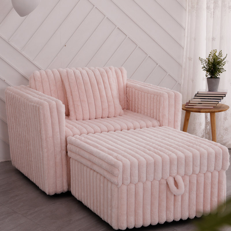 Simple modulaire de 44,9 po en rose - confortable et polyvalente à des fins diverses. Métal en microfibre. Coussins amovibles faciles à nettoyer. Rangement à levage hydraulique. Conception moderne. Salon de 2 chambres