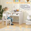 AIYAPLAY Children Study Table and Chair w/ Storage, Pull-Out Drawer, Grey