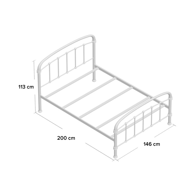 HALSTON METAL BED, Double (4'6)