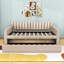 Full Size Upholstered Daybed with Twin Trundle and Slats-901825552