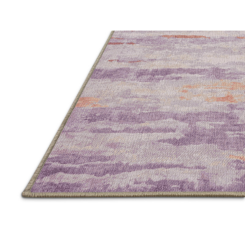 Machine Washable Beige Area Rug, Rectangle 6' x 9'
