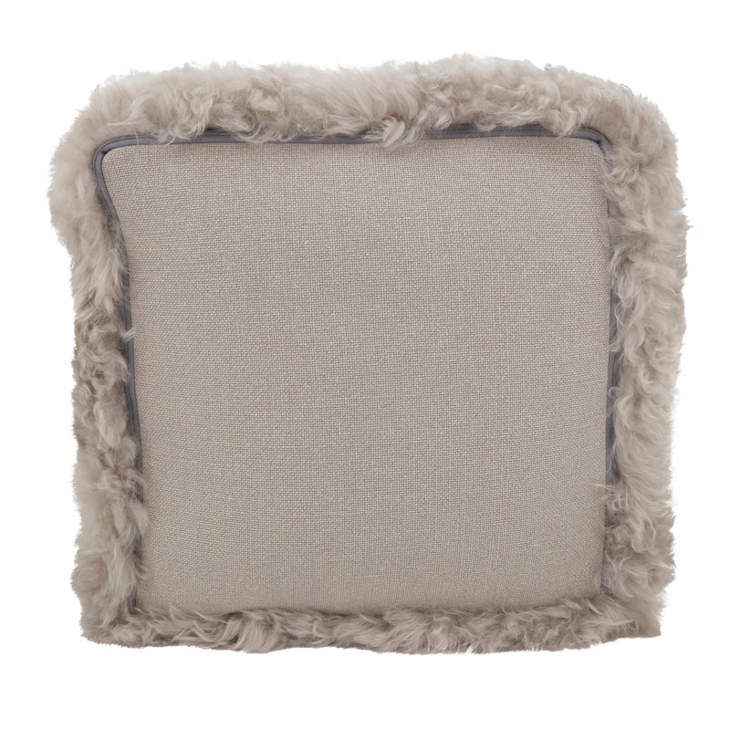 Repose-pieds rembourré Lulie Collection, Lin gris