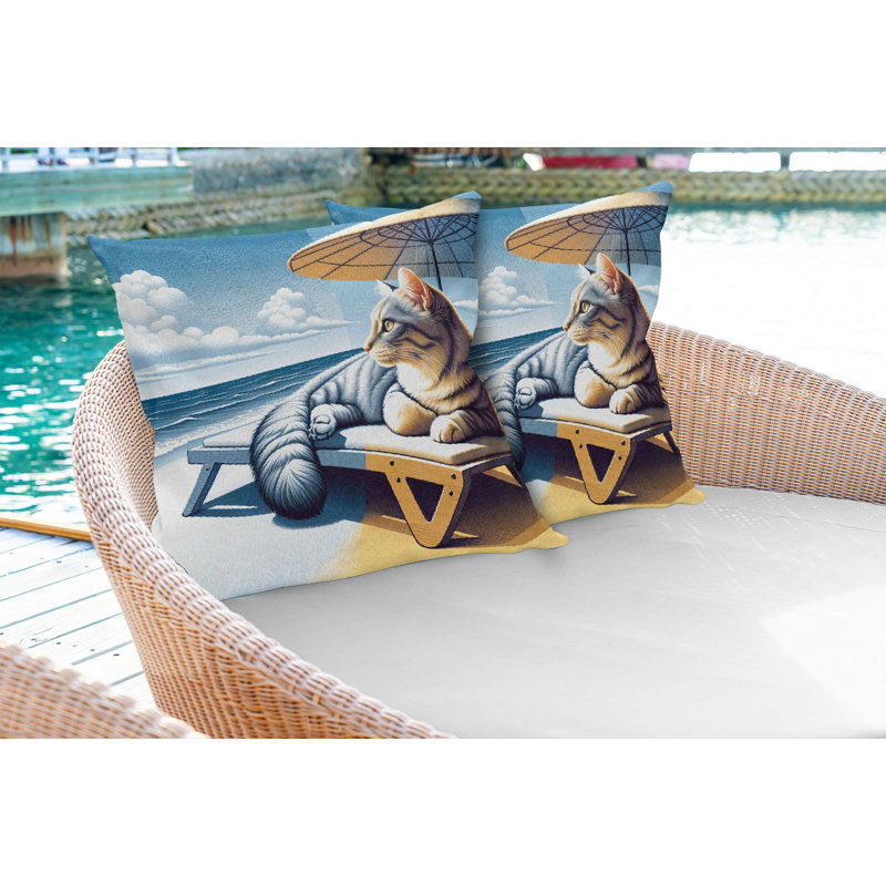Coussin décoratif réversible en tissu, Carré, H 20 po x l 20 po