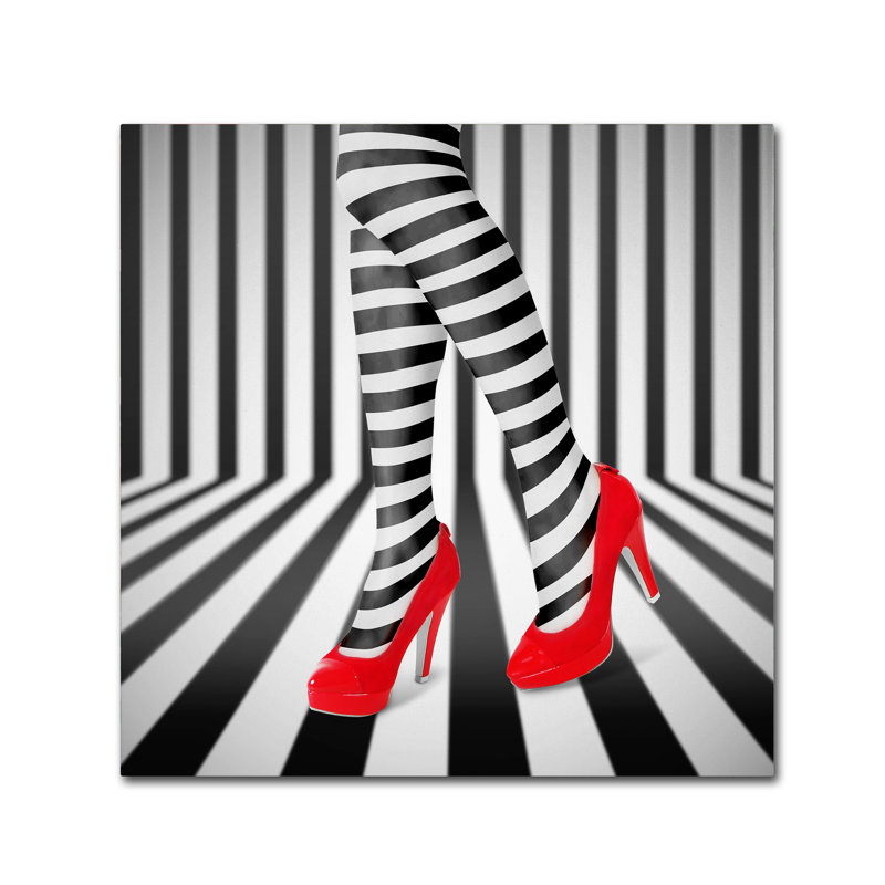 « red chaussures », reproduction d’impression sur toile tendue, H 14 po x l 14 po