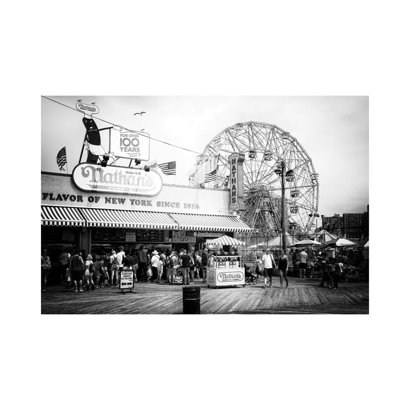 Boardwalk Coney Island by Philippe Hugonnard - Print on Canvas, Wrapped Canvas, 66.04cm H x 101.6cm W x 1.91cm D