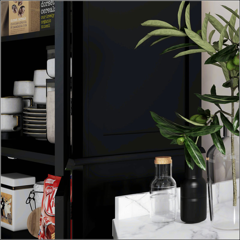 Armoire de rangement 72,5 po, Noir, noir, noir, noir