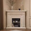 Foyer autoportant en bois massif beige