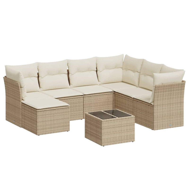 Ensemble de canapé de jardin modulaire en rotin PE 8 pièces Vidaxl