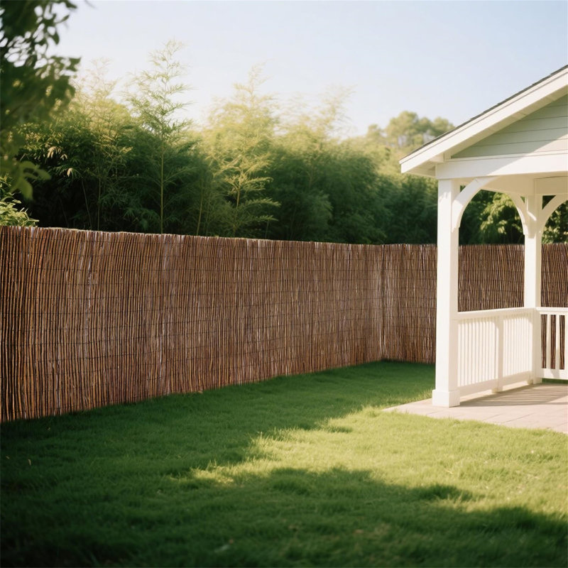Natural Willow Fence Roll, 8" H x 24" W x 9" D, Brown