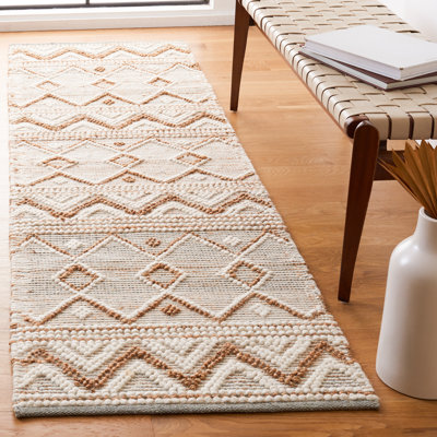 Landenberg Hand Woven Jute/Wool/Cotton Southwestern Rug in Natural/Ivory