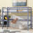 Twin High Loft Bed, Rubber Wood Loft Bed With Safety Guardrail, Built-In Desk, Ladder,Grey-1679193148