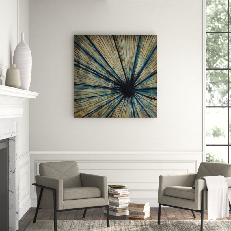 Blue Detail Print, 54" H x 54" W, Glass Coat
