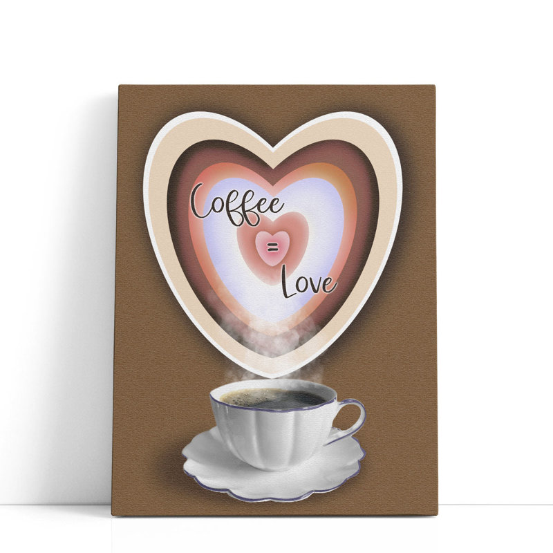 «Coffee Equals Love», reproduction d'art sur toile, H 32 po x l 24 po