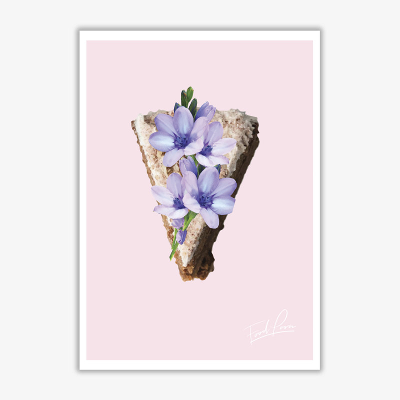 Coffee Cake Floral Food Porn - Painting, 30 cm H x 21 cm W x 1 cm D, No Frame