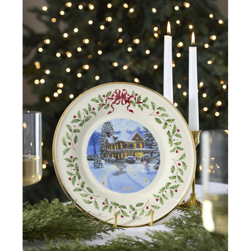 Assiette des fêtes Lenox 2026, maison victorienne