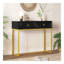 Console pour table d'entrée, console moderne et élégante avec rangement, console étroite avec deux tiroirs à rayures pour le couloir du salon, noir-1022184802
