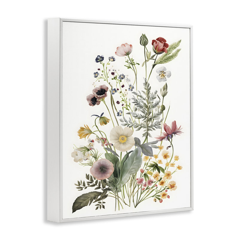 Bb-280-Framed " Subtle Spring Blossoms ", Coastal White Framed Giclee, 30" H x 24" W x 1.5" D