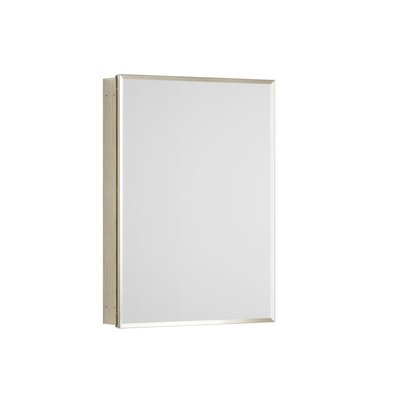 Armoire à pharmacie encastrée ou à surface avec miroir, Nickel brossé, H 26 po x l 20 po x P 5 po
