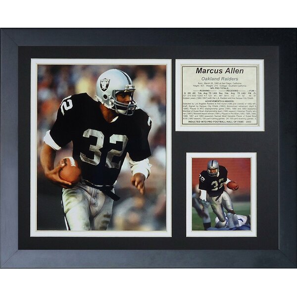 Black White Retro American Football Jersey 32# Marcus Allen Jersey Custom  Sewn