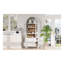 K&K - Grand garde-manger arqué de 71 po avec portes en verre, armoire de rangement de style campagne moderne et tablettes réglables, blanc