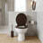 17" Marbleized Mdf Toilet Seat - Round Standard Size - Faux Marble Design Grey-126332509