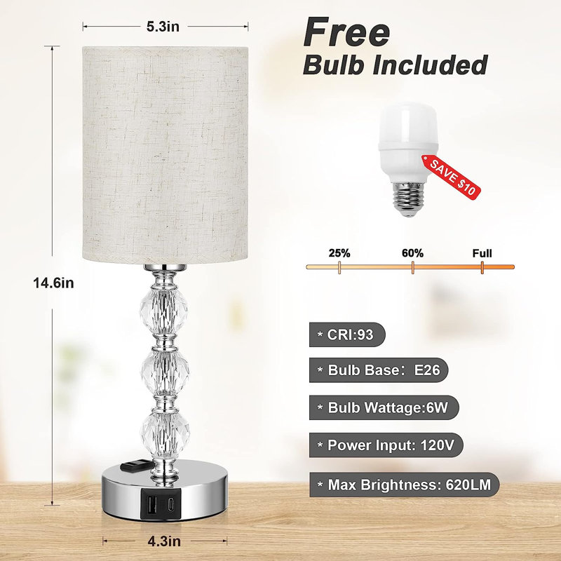 Ingleton Metal USB Novelty Lamp, Gray