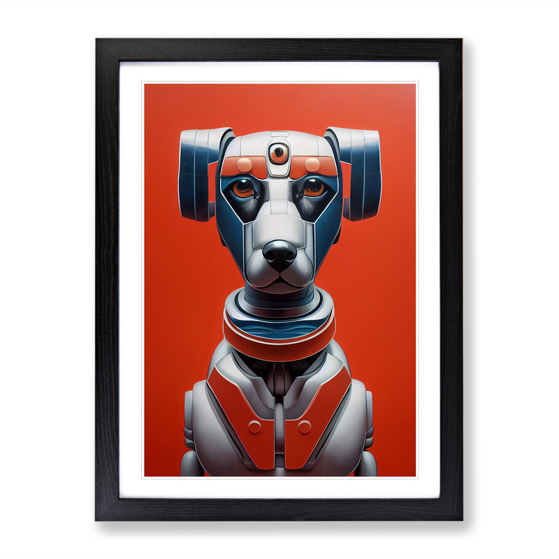 Robo Dog - Single Picture Frame Print, Black Framed, 64cm H x 46cm W x 2cm D