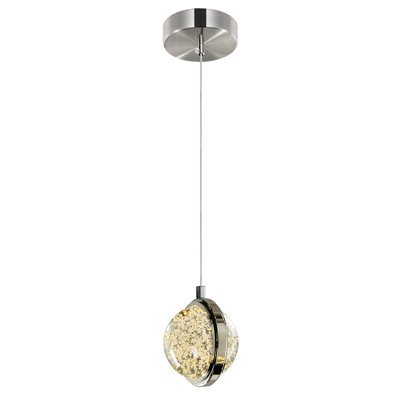 4 in LED Integrated Polished Nickel Pendant